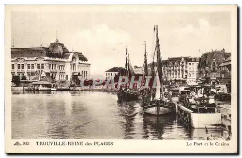 Cartes postales Trouville Le port et le casino