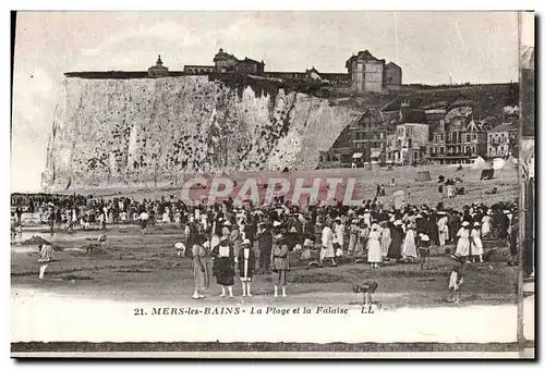 Cartes postales Mers les Bains La plage et la falaise