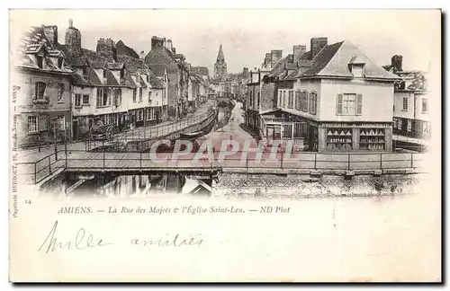 Cartes postales Amiens La rue des majots et l&#39eglise Saint Leu