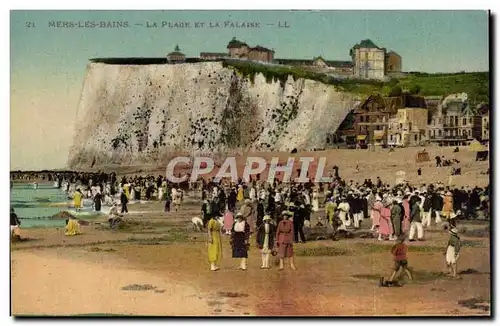 Cartes postales Mers les Bains La plage et la falaise