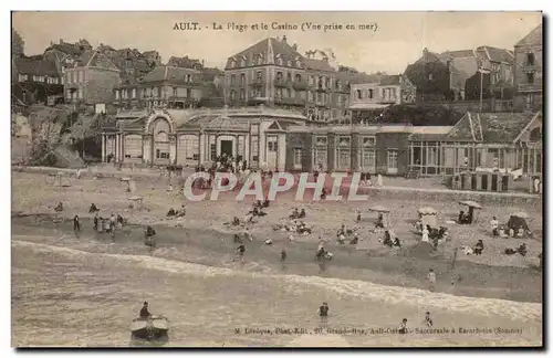 Cartes postales Ault La plage et le casino (vue prise en mer)