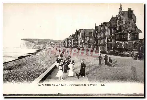 Cartes postales Mers les Bains Promenade de la plage