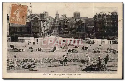 Cartes postales Onival La plage et l'avenue du casino