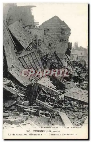 Ansichtskarte AK Peronne La devastation allemande