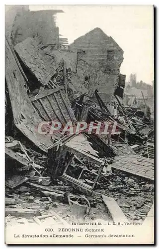 Cartes postales Peronne La devastation allemande