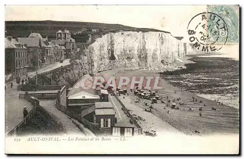 Cartes postales Ault Onival Les falaises et les bains