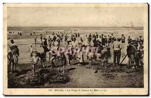 Cartes postales Onival La plage a l'heure du bain