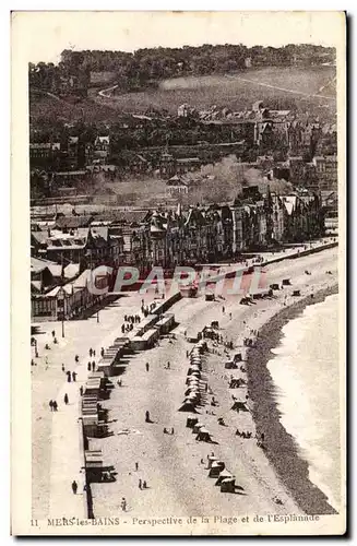 Cartes postales Mers les Bains Perspective de la plage et de l'esplanade