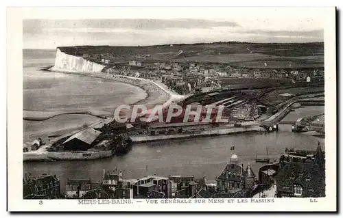 Cartes postales Mers les Bains Vue generale sur Mers et les bassins