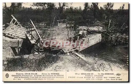 Cartes postales Frise le pont de l'ecluse sur la Somme Militaria