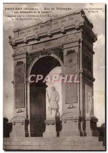 Cartes postales Proyart Arc de triomphe Aux defenseurs de la Somme Castelnau