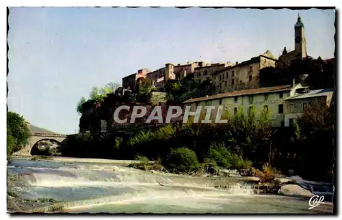 Moderne Karte Vaison la Romaine Le pont romain L&#39ouveze La vieille ville et le beffroi