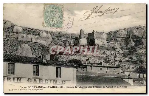 Cartes postales Fontaine de Vaucluse Ruines du chateau des eveques de Cavaillon