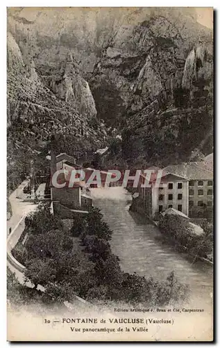 Cartes postales Fontaine de Vaucluse Vue panoramique de la vallee