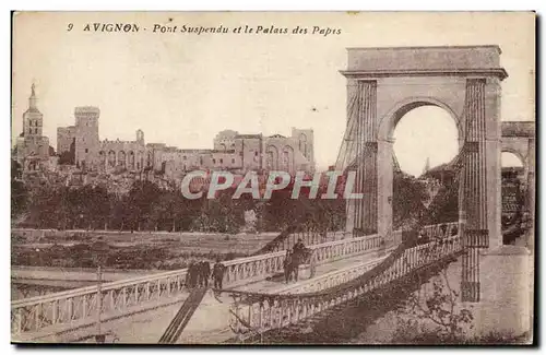 Cartes postales Avignon Pont suspendu et le palais des Papes