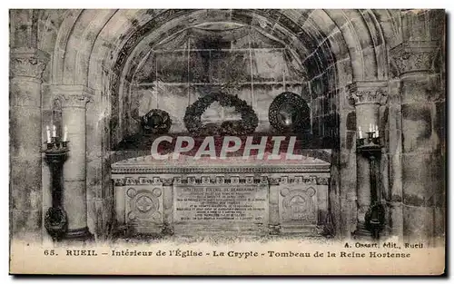 Cartes postales Rueil Interieur de l'eglise La crypte Tombeau de la reine Hortense