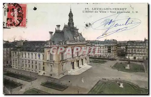 Cartes postales Levallois Perret l&#39hotel de ville Vue generale