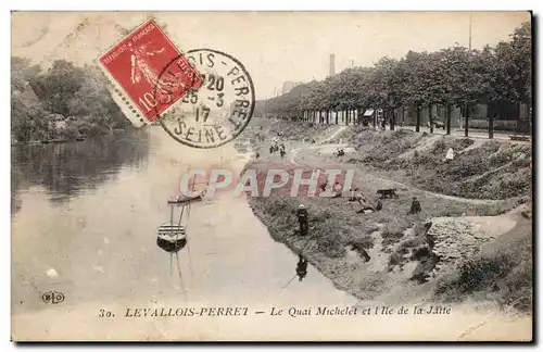 Cartes postales Levallois Perret Le quai Michelet et l&#39ile de la Jatte