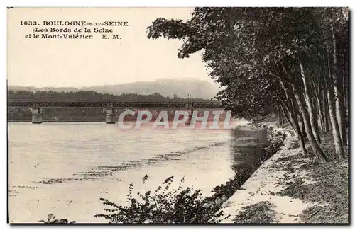 Cartes postales Boulogne sur Seine les bords de la Seine et le Mont Valerien