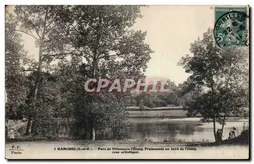 Cartes postales Garches Parc de Villeneuve Promenade au bord de l&#39etang