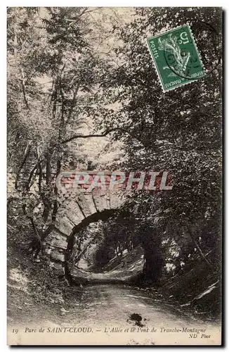 Cartes postales Saint Cloud Le parc L&#39allee et le pont de Tranche Montagne