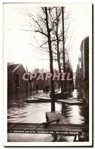 Cartes postales Boulogne sur Seine Inondation 1910 Les usines Renault