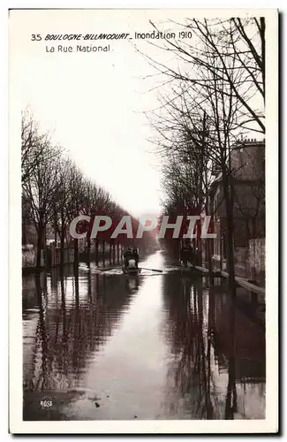 Cartes postales Boulogne Billancourt Inondation 1910 La rue National