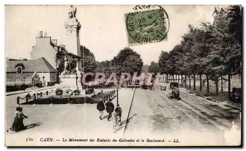 Ansichtskarte AK Caen Le monument des enfants du Calvados et le boulevard