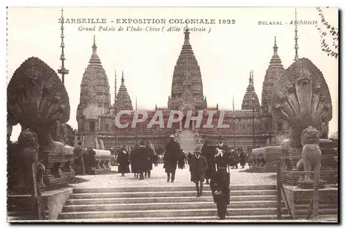 Ansichtskarte AK Marseille Exposition coloniale 1922 Grand palais de l&#39Indochine (allee centrale)