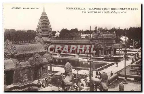 Cartes postales Marseille Exposition coloniale 1922 Vue generale du temple d&#39Angkor Vat