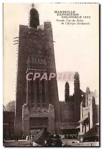 Cartes postales Marseille Exposition coloniale 1922 Grande tour du Palais de l&#39Afrique Occidentale