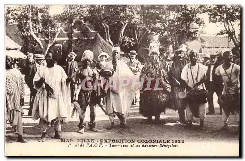 Cartes postales Marseille Exposition coloniale 1922 Palais de l&#39AoF Tam Tam et ses danseurs senegalais