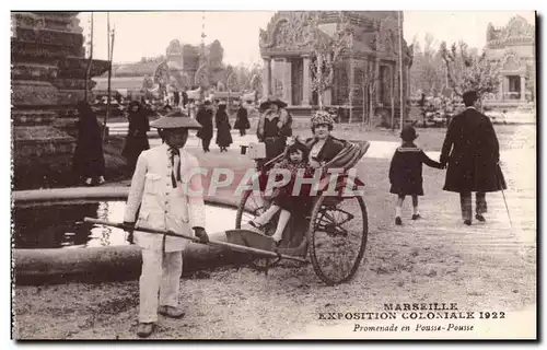 Ansichtskarte AK Marseille Exposition coloniale 1922 Promenade en Pousse Pousse