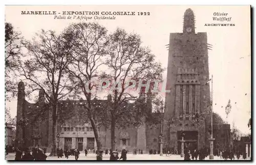 Cartes postales Marseille Exposition coloniale 1922 Palais de l&#39Afrique Occidentale