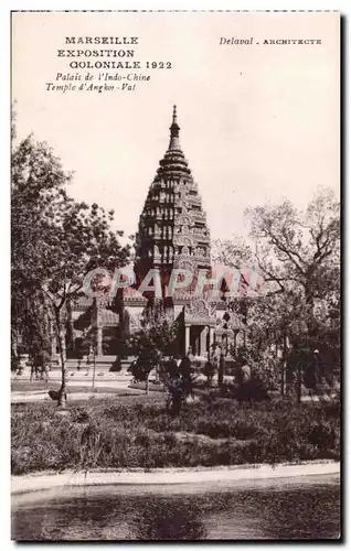 Cartes postales Marseille Exposition coloniale 1922 Palais de l&#39Indochine Temple d&#39Angkor Vat