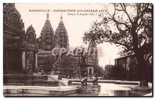 Cartes postales Marseille Exposition coloniale 1922 Temple d&#39Angkor Vat