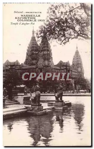 Cartes postales Marseille Exposition coloniale 1922 Temple d&#39Angkor Vat