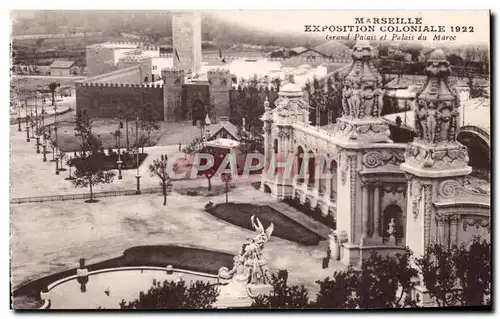 Cartes postales Marseille Exposition coloniale 1922 Grand palais et palais du Maroc