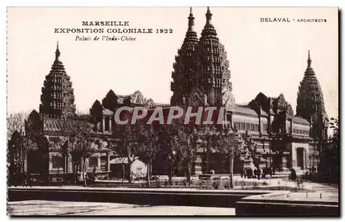 Cartes postales Marseille Exposition coloniale 1922 Palais de l&#39indochine