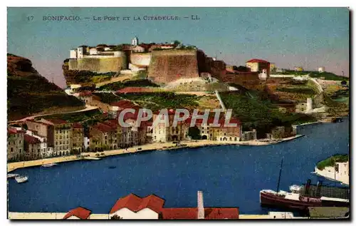 Ansichtskarte AK Corse Corsica Bonifacio Le port et la citadelle