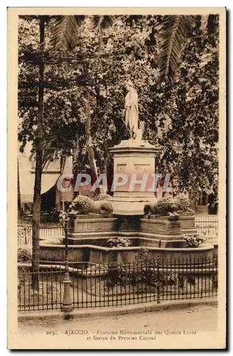 Corse - Corsica - Ajaccio - Fontaine Monumentale des Quatre Lions - Cartes postales