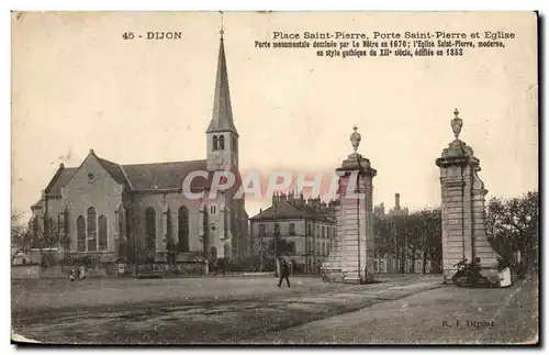 Dijon - Place Saint Pierre - Porte Saint Pierre et Eglise - Cartes postales - Cartes postales