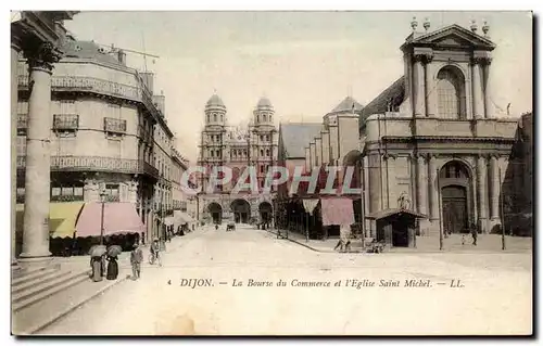 Dijon - La Bourse du Commerce et l&#39Eglise Saint Michel - Ansichtskarte AK