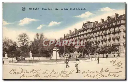 Dijon - Place Darcy - Statue de Rude - Hotel de la Cloche - Ansichtskarte AK