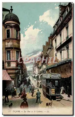 Dijon - La Rue de la Libert - tramway - Cartes postales