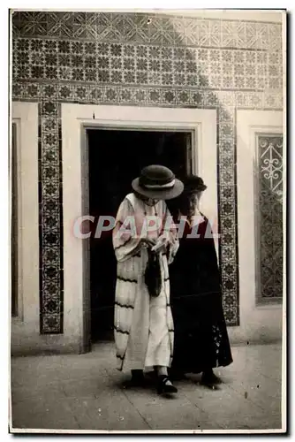 CARTE PHOTO Marseille Exposition de 1922 Dans la cour interieure du palais Tunisien Tunisie Expositi