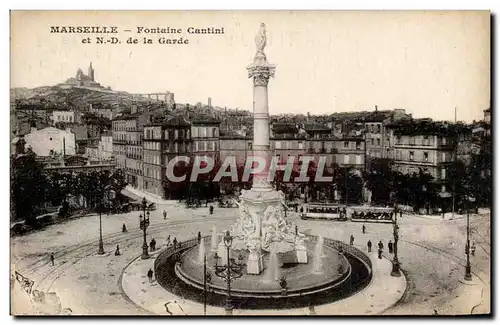 Marseille - Fontaine Cantini - Notre Dame de la Garde - Ansichtskarte AK