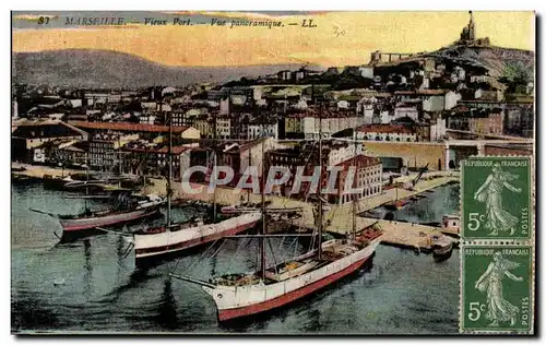 Marseille - Vieux Port - Vue Panoramique - Ansichtskarte AK