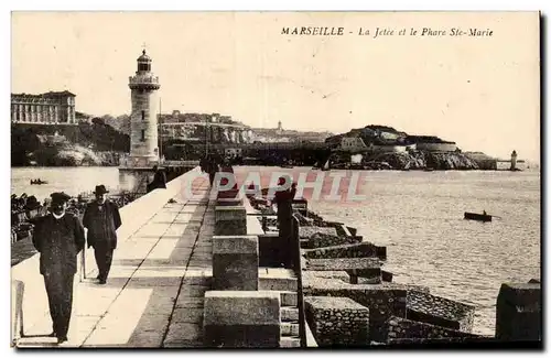 Marseille - La Jetee et le Phare Ste Marie - Ansichtskarte AK