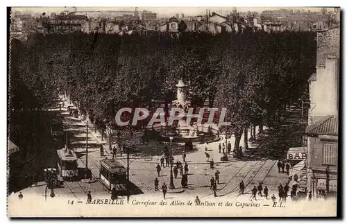 Marseille - Carrefour des Allees de Merlban et les Capucines - Cartes postales